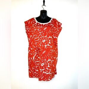 Sister Mary Womens Mini Shift Dress XS Red Mexican Embroidery Floral Birds Boho